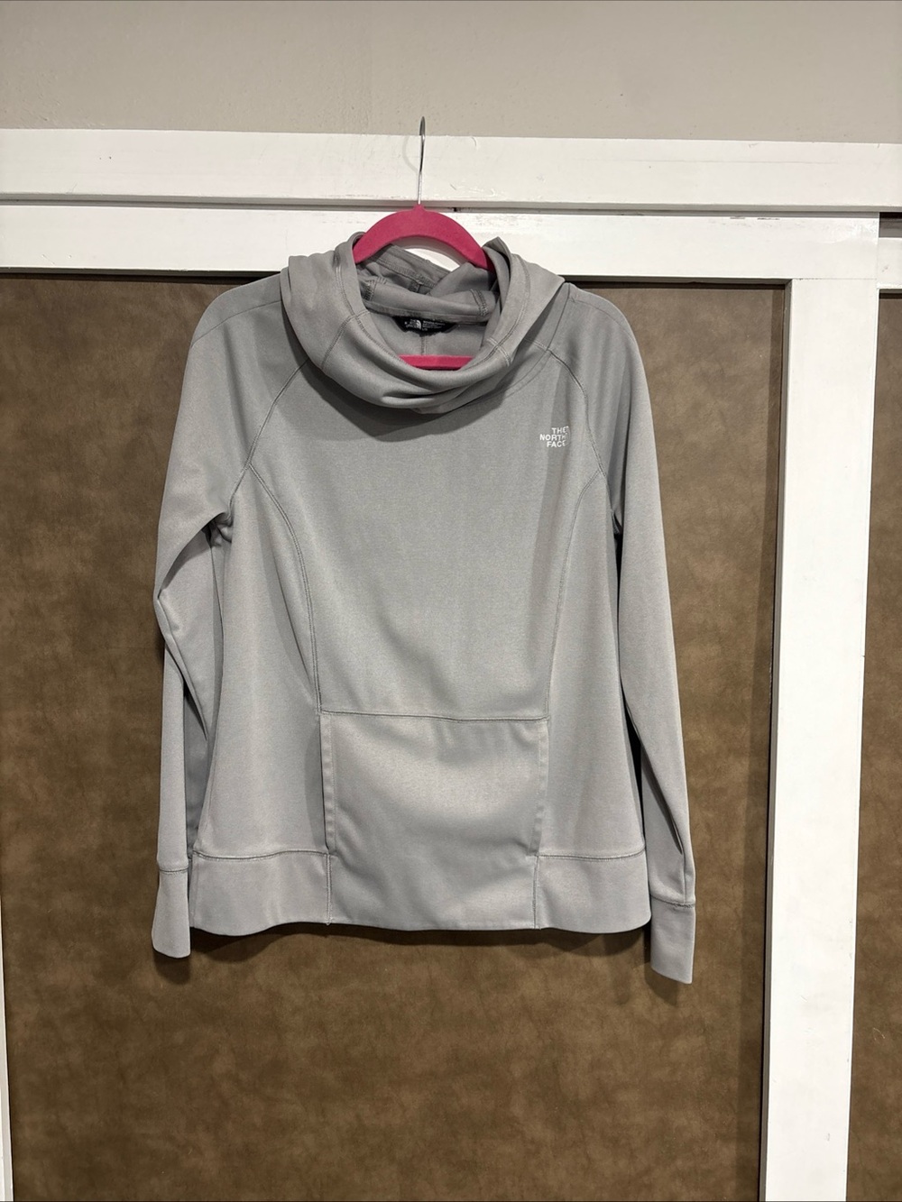 The North Face Women's Light Gray Cowl Neck Pullover Hoodie